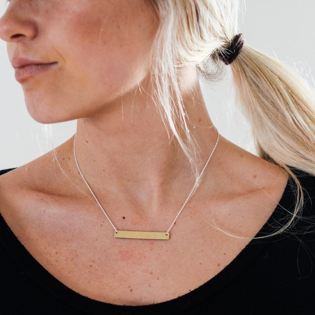 Brass Bar and Sterling Silver Layering Necklace