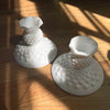 Set of Two Vintage 80s Milk Glass Candle Holders from J'adore Beddor Vintage