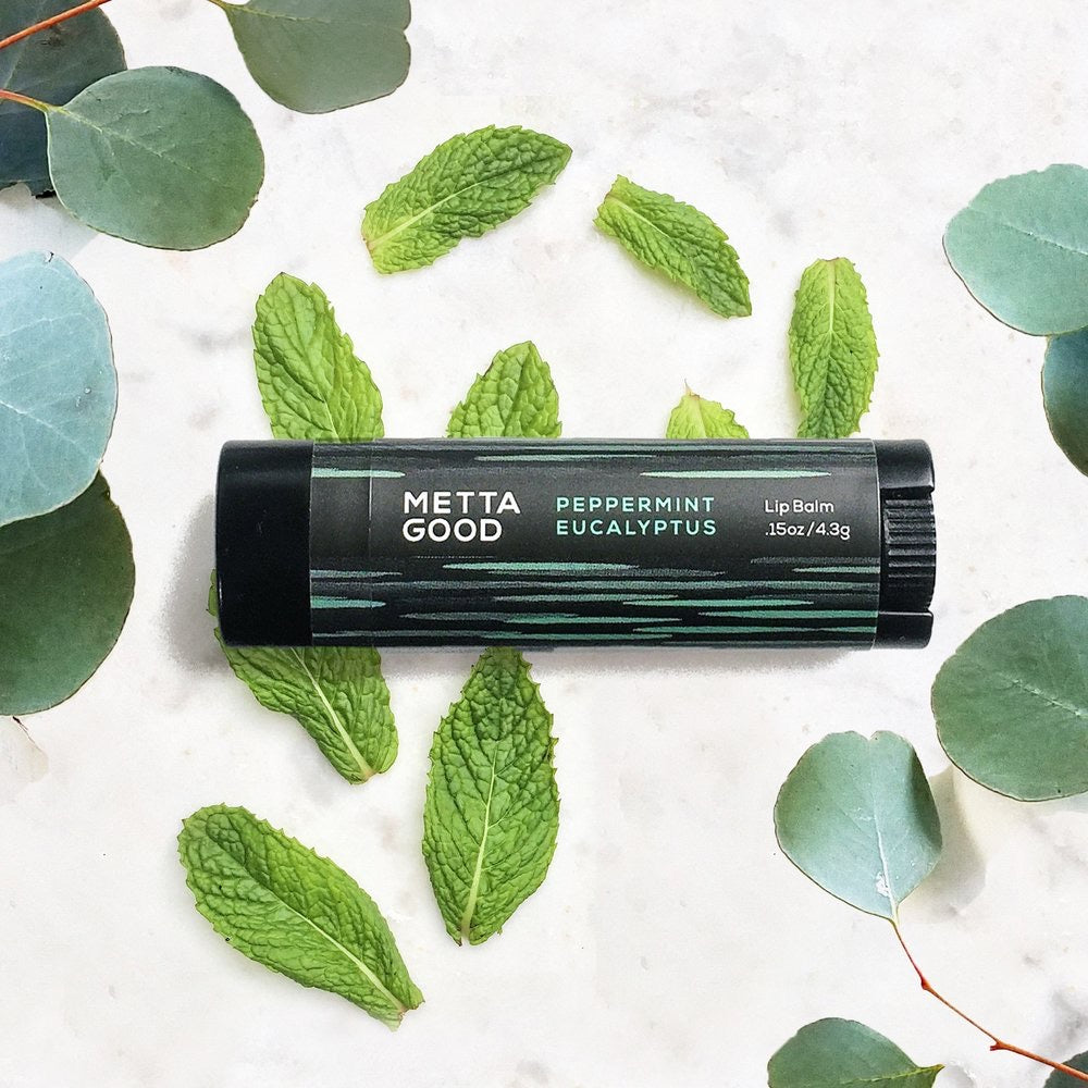 Peppermint Eucalyptus Lip Balm | Natural Chapstick | Peppermint Eucalyptus Chapstick | Metta Good | Golden Rule Gallery | Excelsior, MN | Face | Beauty