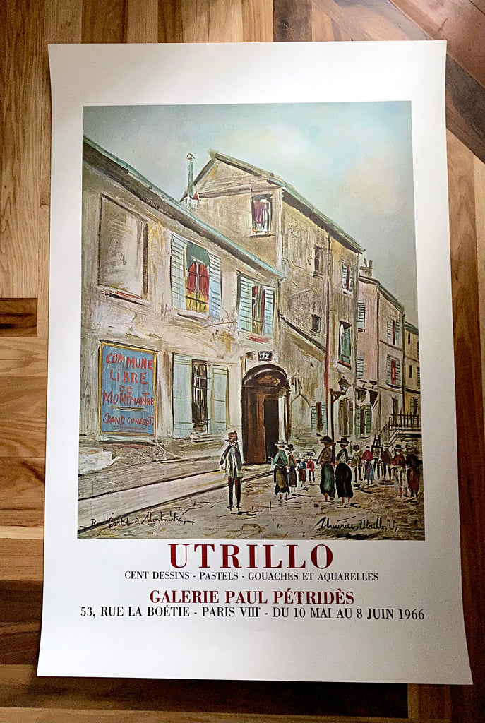 Maurice Utrillo Vintage 1966 French Art Exhibition Poster | Golden Rule Gallery | Excelsior, MN