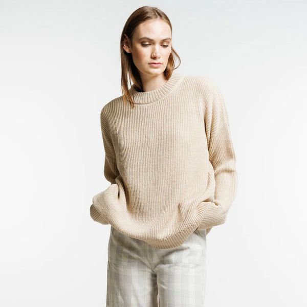 Laude the Label Shore Silk Blend Sweater in Oat Cream at Golden Rule Gallery