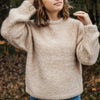 Le Bon Shoppe Sweater | Natural Sweater | Oversized Sweater | Sustainable Fashion | Golden Rule Gallery | Excelsior, MN | Apparel | Tops | Fuzzy Cream Sweater | Crewneck Oversized Sweater | Off White Oversized Sweater