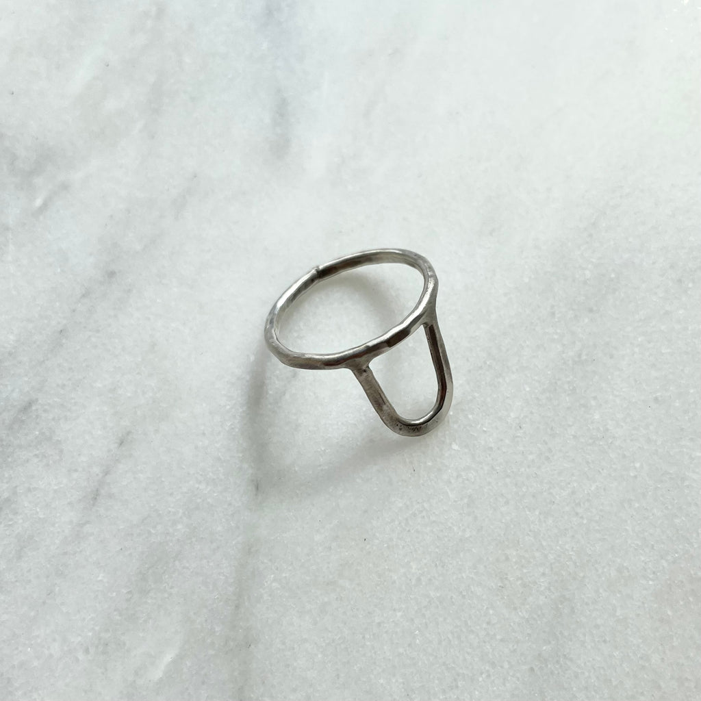 Hammered Sterling Silver Arch Stacking Ring at Golden Rule Gallery in Excelsior, MN