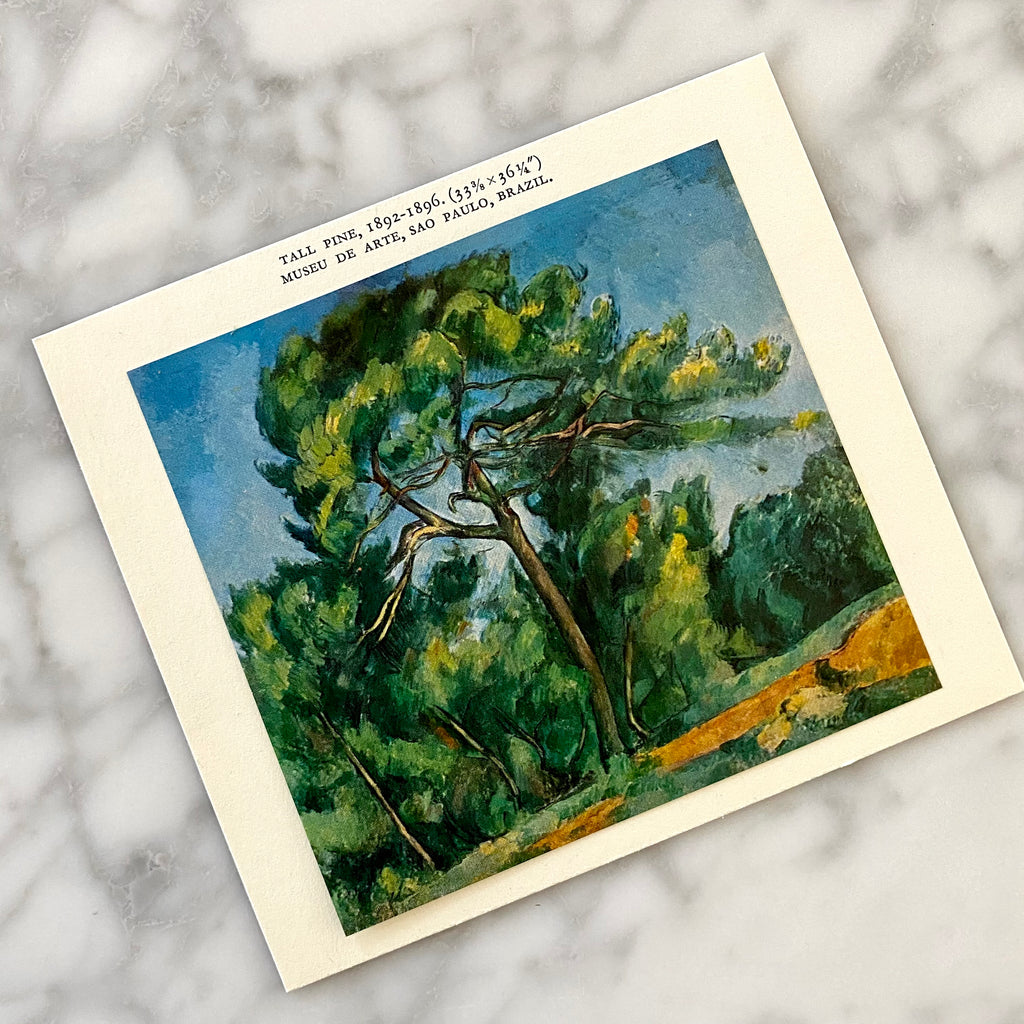 Vintage 50s Cézanne Mini Offset Lithograph of Landscape