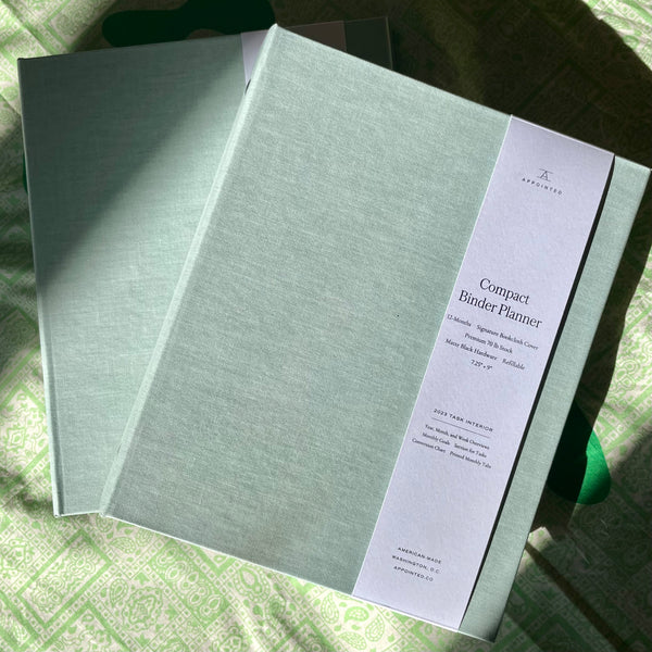 Appointed Sea Foam Green Binder Agenda Planner at Golden Rule Gallery in Excelsior, MN