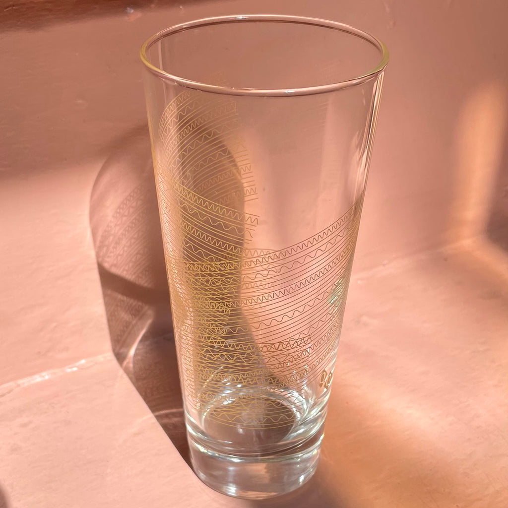 Unique Gold Detailed Water Drinking Glass by Quench at Golden Rule Gallery in Excelsior, MN