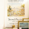 Vintage 80s Yellow Watercolor French Art Exhibition Poster