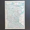 Vintage 1940s Minnesota State Census Atlas Map Print at Golden Rule Gallery in Excelsior, MN