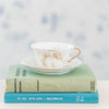 Vintage Tea Cups White with Pink Flowers
