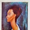 Vintage 50s Modigliani signed portrait called "Lunia Czechowska" art print