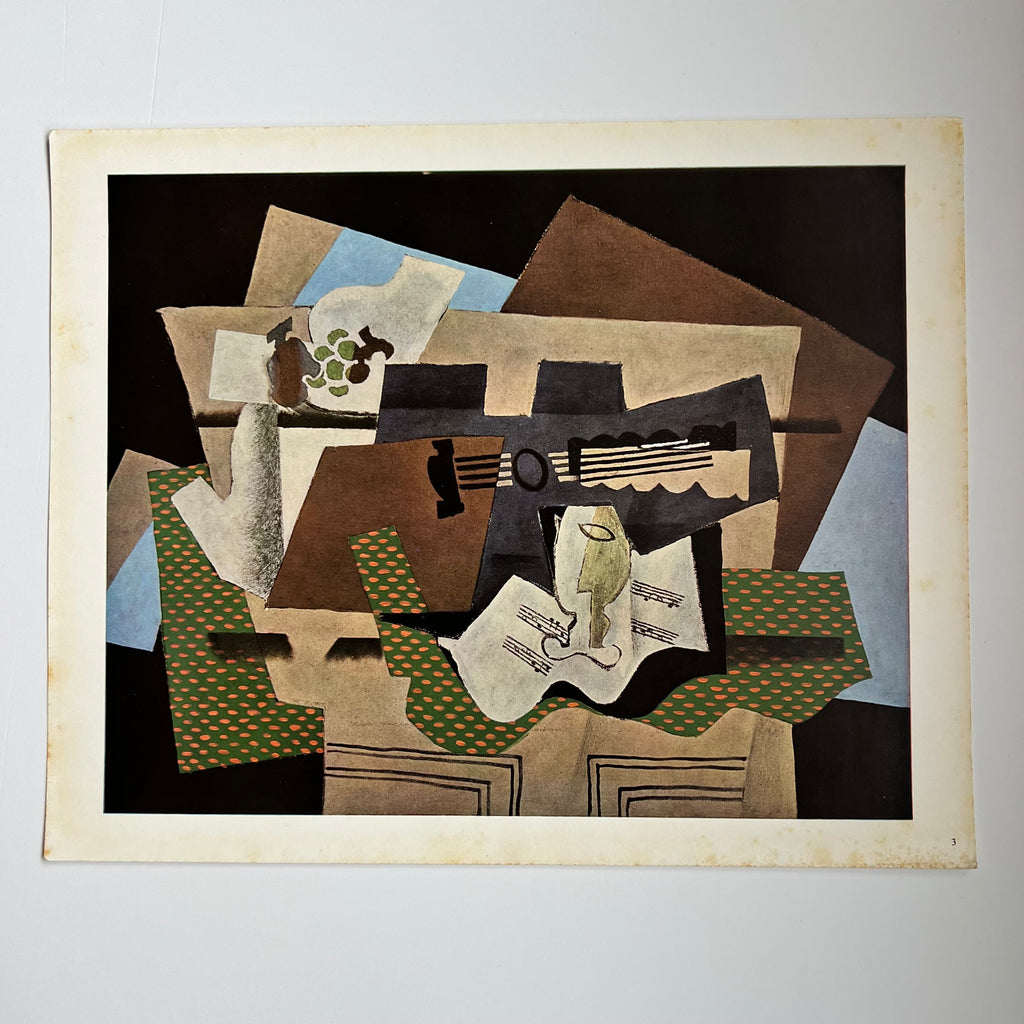 Vintage 40s Braque Glass and Guitar Art Print