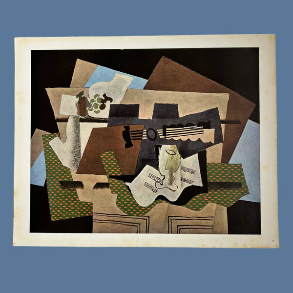 Vintage 40s Braque Glass and Guitar Art Print