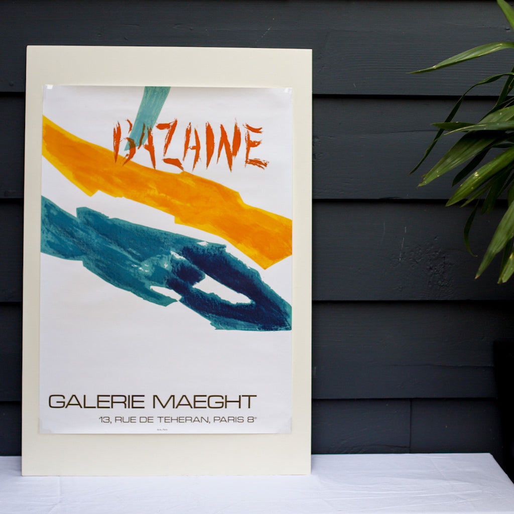Jean Rene Bazaine Vintage Exhibition Poster | Golden Rule Gallery | Vintage Gallery Maeght Art Exhibition Poster | Excelsior, MN