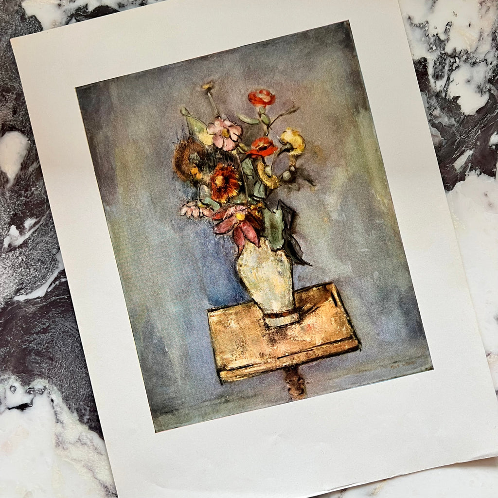 Rare Vintage 40s Weber Still Life with Flowers Art Print