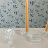 Pair of Vintage Cut Glass Double Taper Candle Holders at Golden Rule Gallery