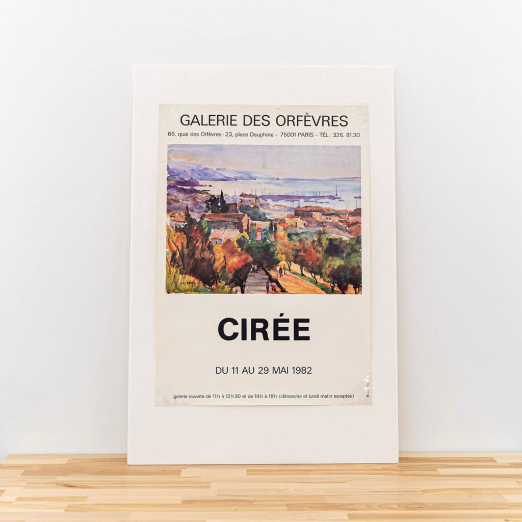 Vintage 80s French Art Gallery Exhibition Poster Print at Golden Rule Gallery 