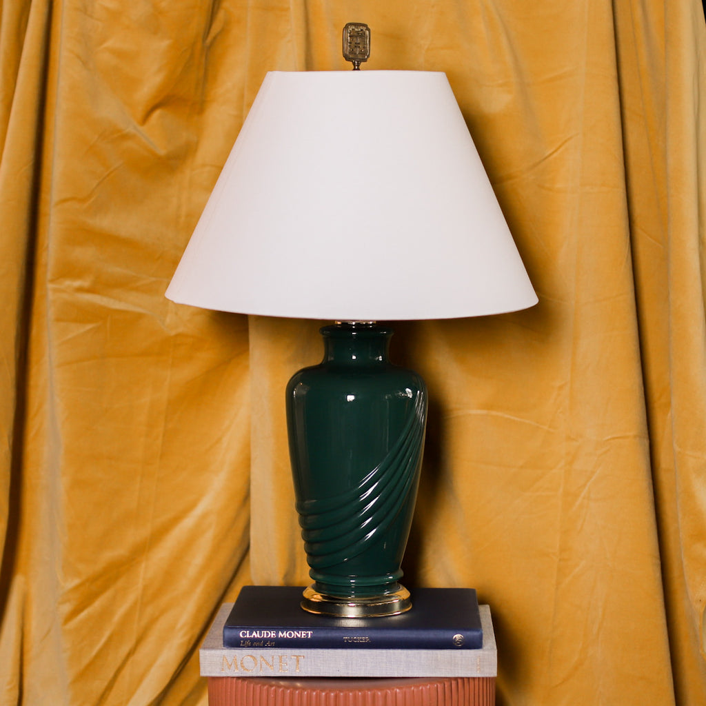 Vintage 1980s Lamp | Vintage Forest Green Lamp | 80s Lamp | Golden Rule Gallery | Excelsior, MN