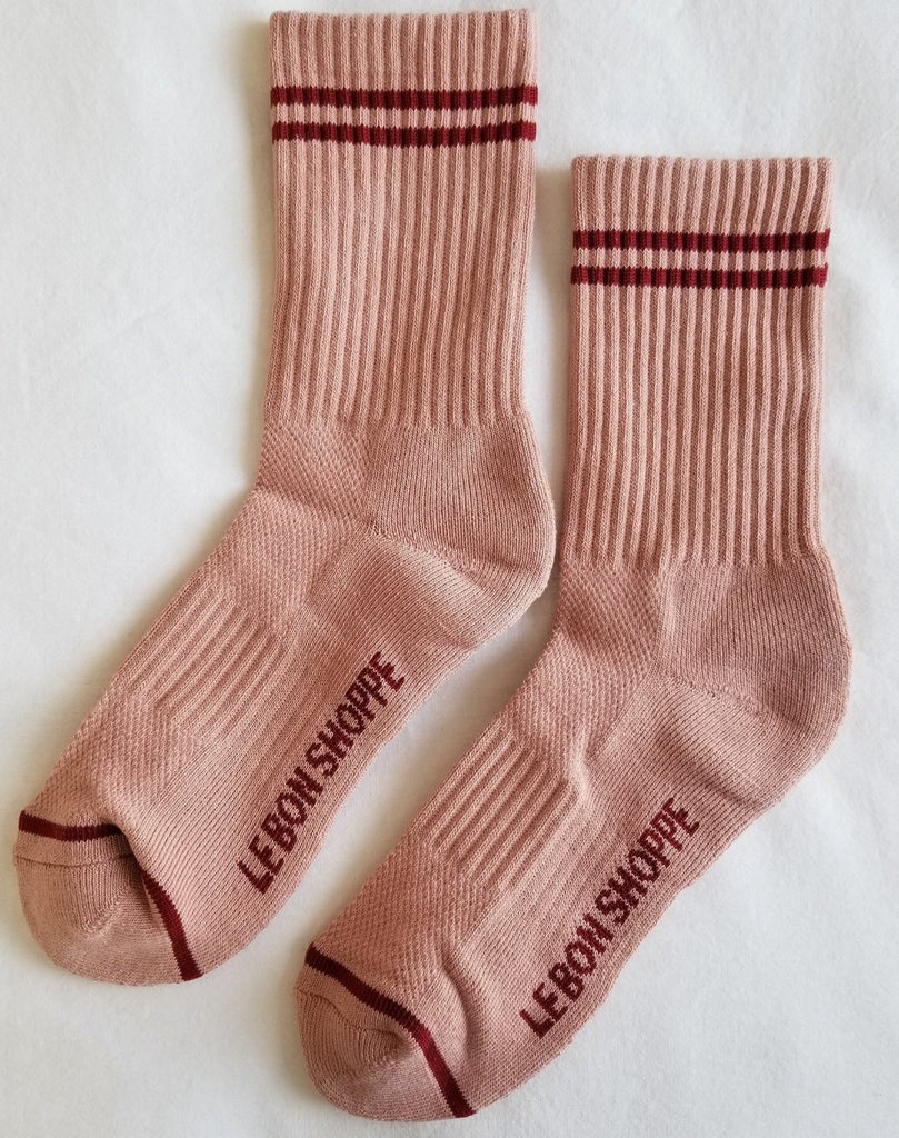 Vintage Pink Tall Tube Socks by Le Bon Shoppe at Golden Rule Gallery