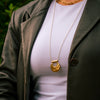 Gold Amulet Long Necklace by Odette New York at Golden Rule Gallery