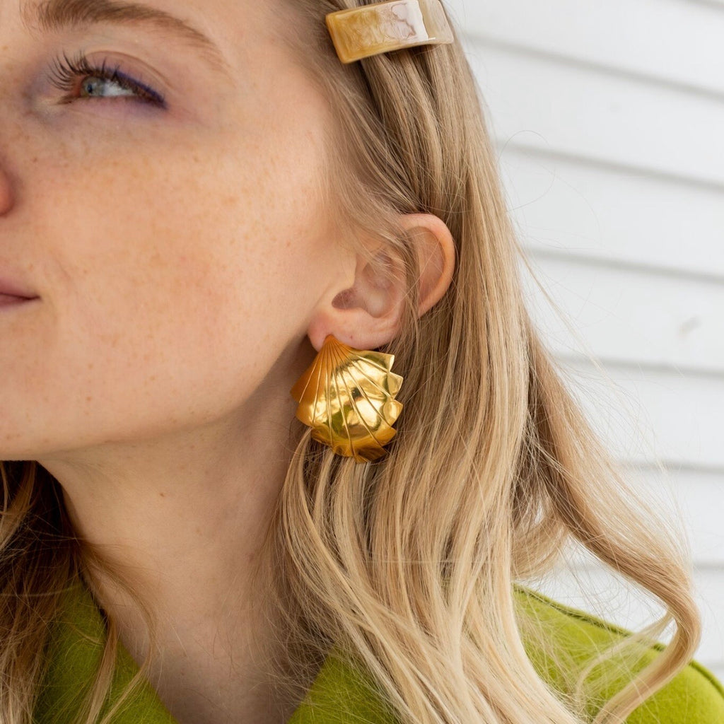 Vintage Deco Shell Earrings | Vintage Shell Earrings | Golden Rule Gallery | Michelle Starbuck Designs | Excelsior, MN