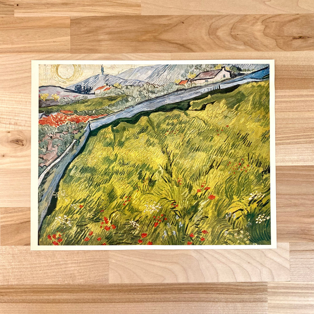 Van Gogh Lithograph | Vintage Landscape Art | Landscape Painting | The Enclosed Field | Vintage Collectible Print | Golden Rule Gallery | MPLS Art Gallery | Excelsior, MN | 50s Vincent Van Gogh Offset Lithograph