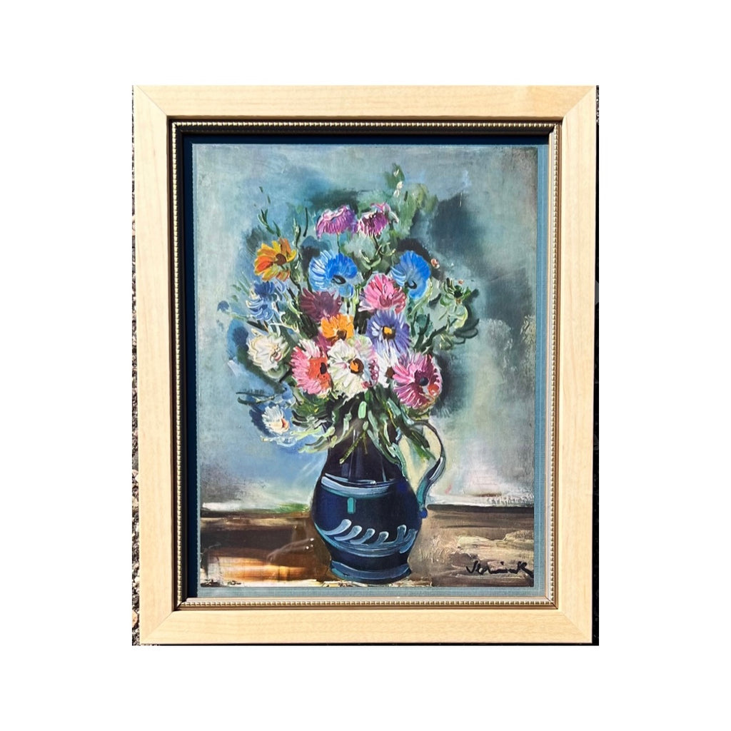 Framed Vintage Vlaminck 1940s Flowers Print