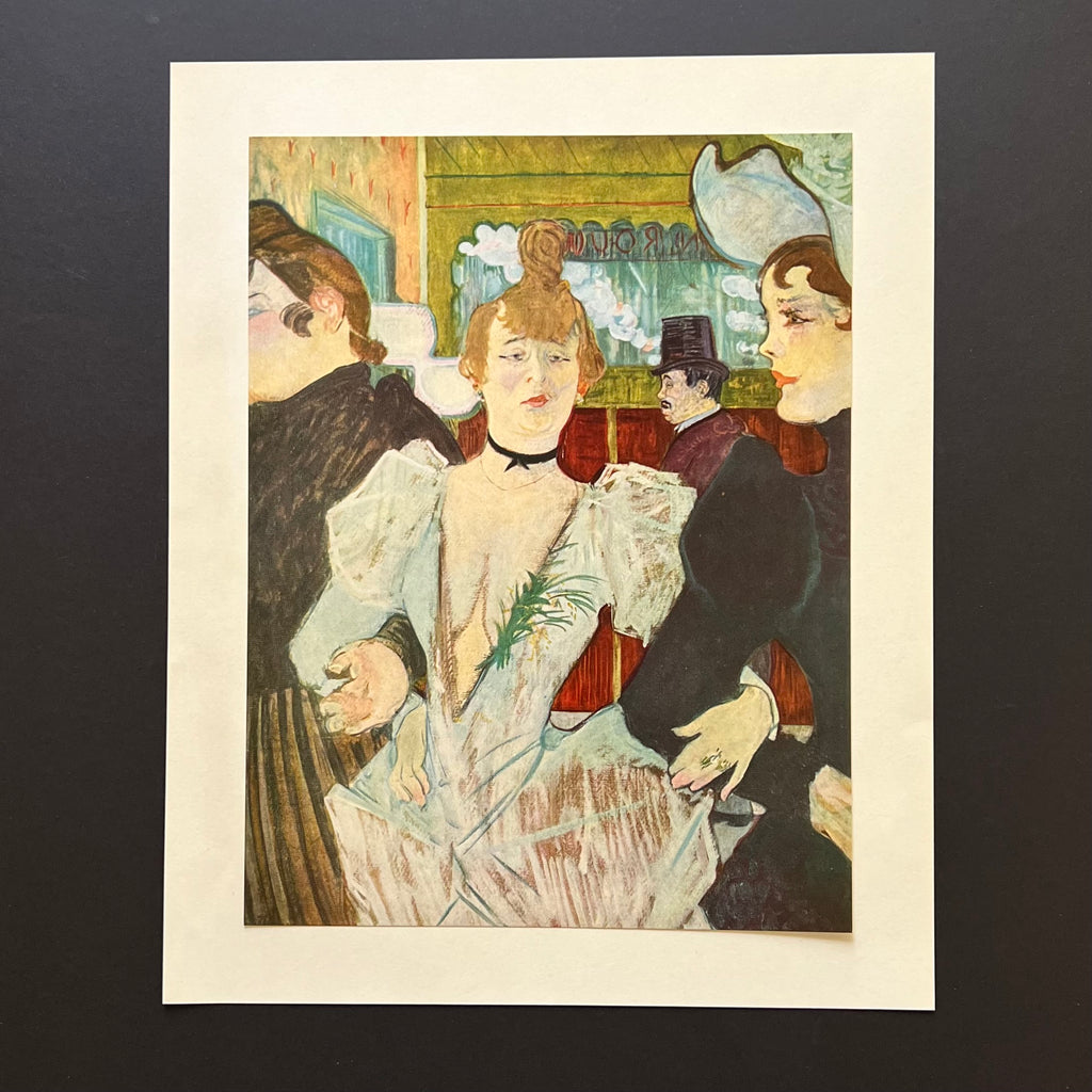 Vintage 1952 Toulouse-Lautrec "La Goulue Entering the Moulin Rouge" Offset Lithograph Portrait