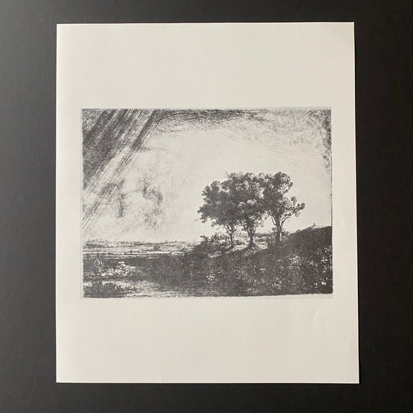 Vintage 1974 Rembrandt "The Three Trees" Art Plate | Vintage Black and White Art Plate | Vintage 70s Rembrandt | Golden Rule Gallery | Excelsior, MN | MPLS Art Gallery 