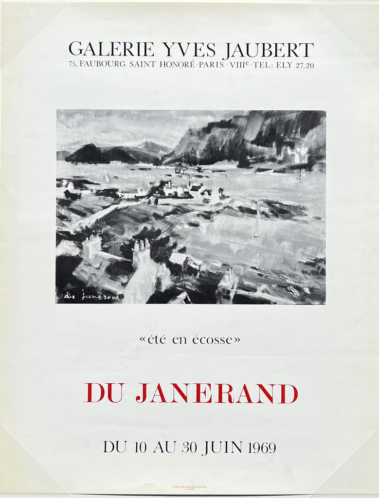 60s Vintage Landscape Exhibition Poster by Du Janerand at Golden Rule Gallery