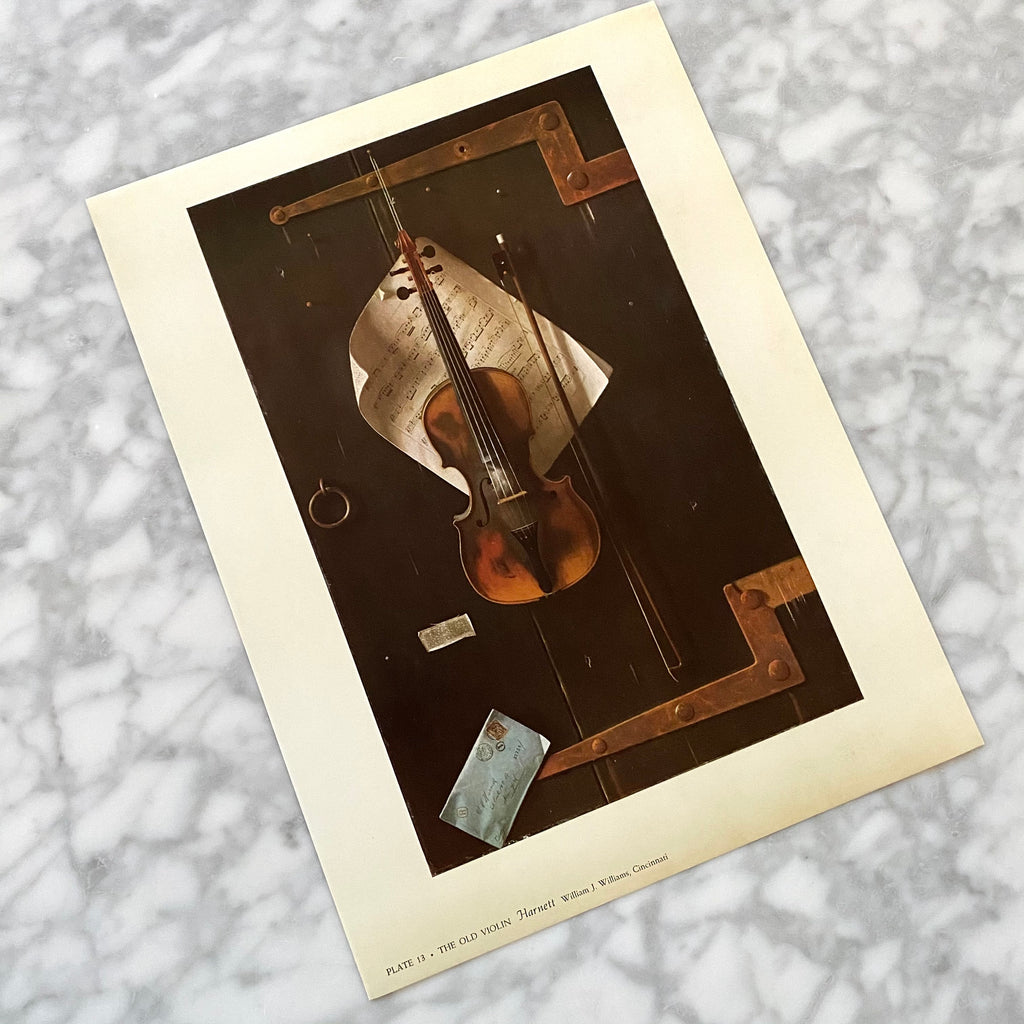 Vintage 1958 Harnett “The Old Violin” Art Print