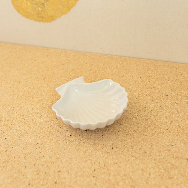 Vintage White Seashell Dish by J'adore Beddor