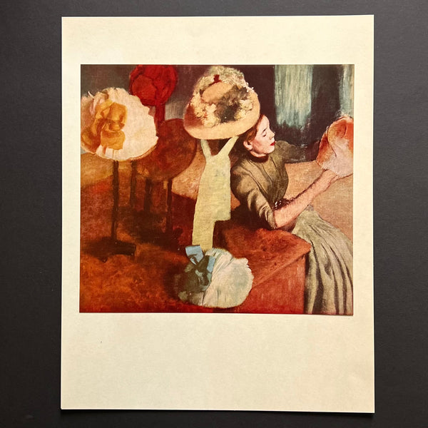 Vintage 1952 Degas "The Millinery Shop" Offset Lithograph | Woman in Hat Shop | Golden Rule Gallery | Curated Collectible Art