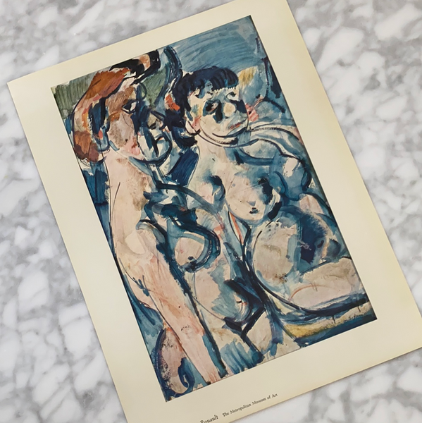 Vintage 1958 Rouault "Two Nudes" Art Print Collectible at Golden Rule Gallery in Excelsior, MN