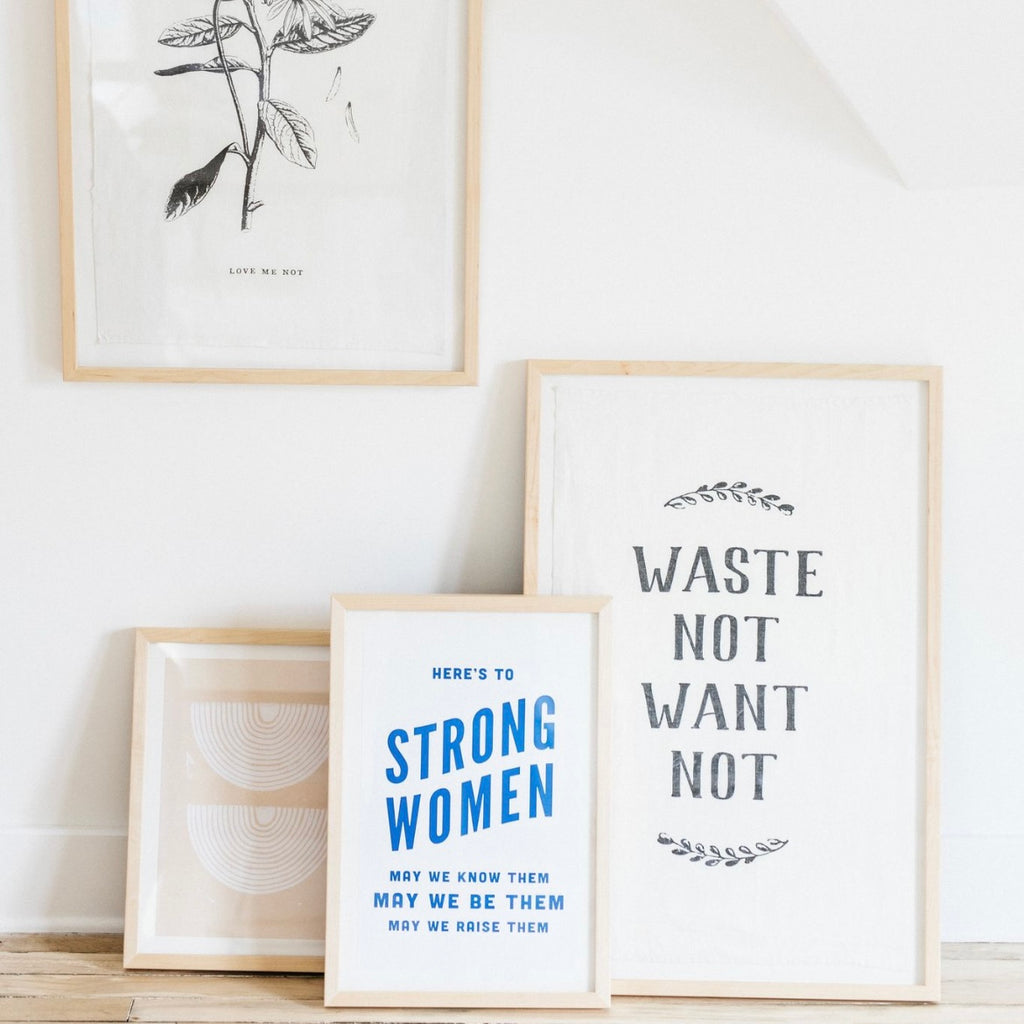 Here's To Strong Women Letterpress Art Print at Golden Rule Gallery in MPLS