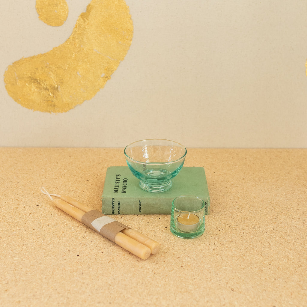 Pair of Natural Beeswax Taper Candles | Golden Rule Gallery | Mole Hollow | Excelsior, MN