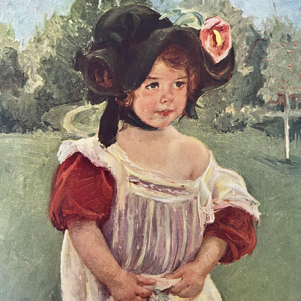 Antique French Little Girl Portrait Art Print