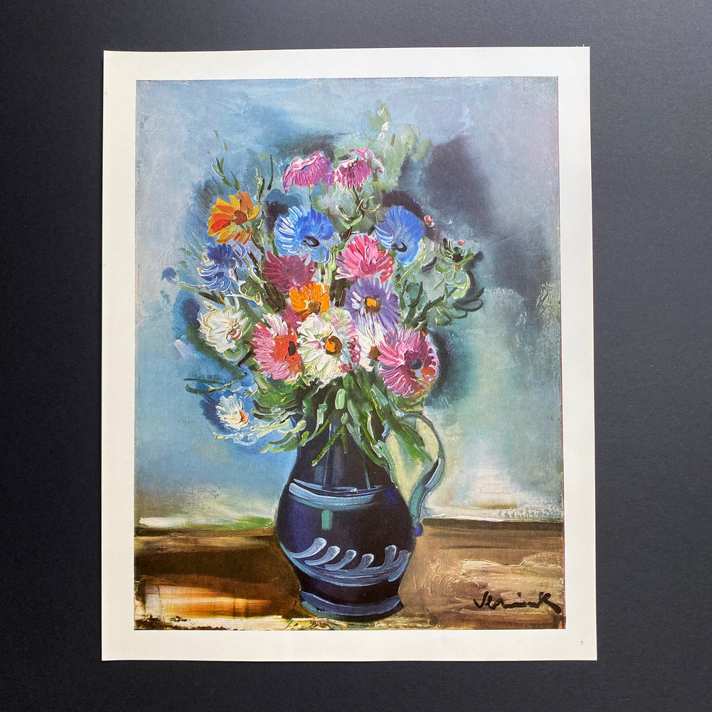 Vintage Rare Art Print | Rare Vintage 40s Floral Print | Vintage Vlaminck Flowers Art Print | Vintage Art Collectibles | Golden Rule Gallery | Excelsior, MN