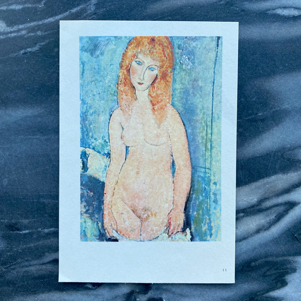 Vintage Modigliani 1958 Nude Female Portrait Art Print at Golden Rule Gallery in Excelsior, MN