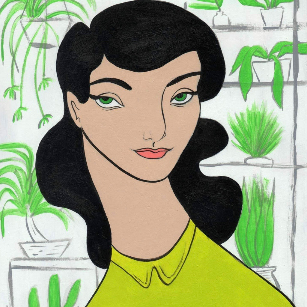 Matisse Signed Portrait Print | Amanda Laurel Atkins Art + Illustration | Plant Lady Print | Green Woman Print | Golden Rule Gallery | Excelsior, MN