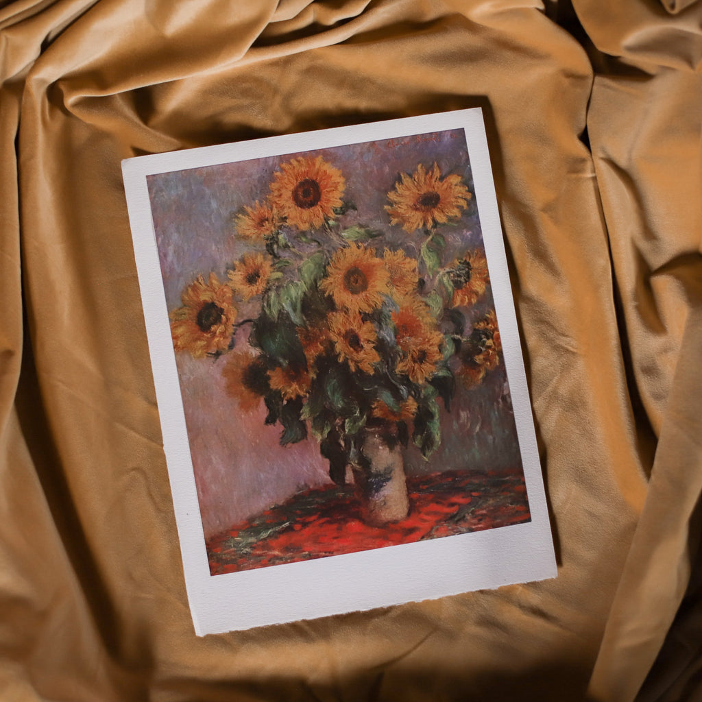 Vintage 1950s Claude Monet Lithographs | Monet Sunflowers Lithograph Still Life Print | Golden Rule Gallery | Excelsior, MN
