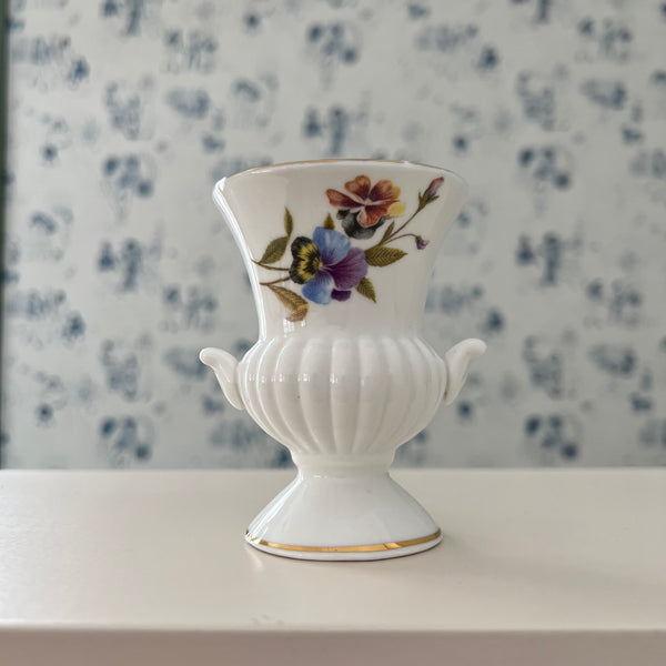 Petite Vintage Bone China Floral Vase | Urn Shaped Fluted Vase | Golden Rule Gallery | Minnesota Collectible Vintage and Antiques