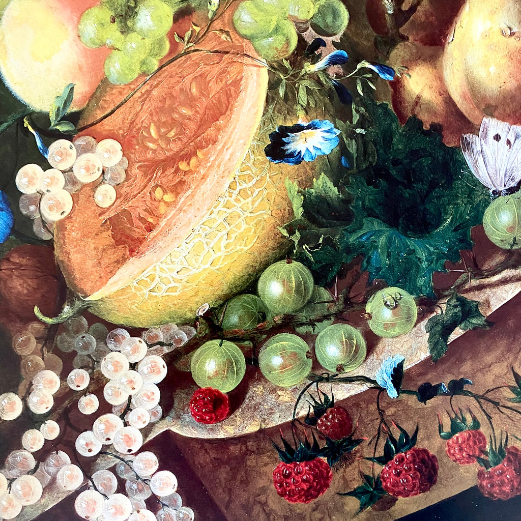 Vintage 90s Jan Van os"Still Life Fruit" Floral Art Poster at Golden Rule Gallery in Excelsior, MN
