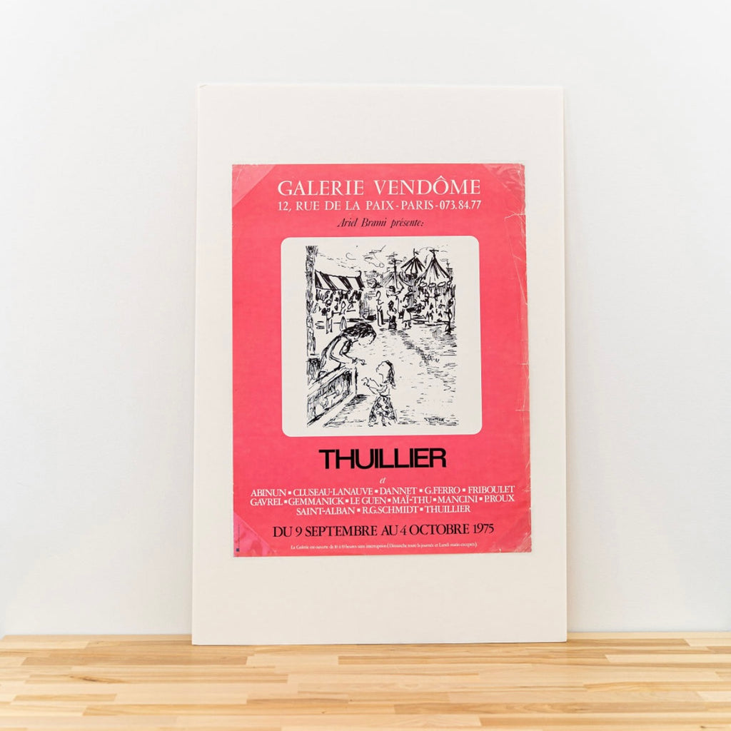 Vintage 1975 Thuillier French Art Gallery Exhibition Poster at Golden Rule Gallery 