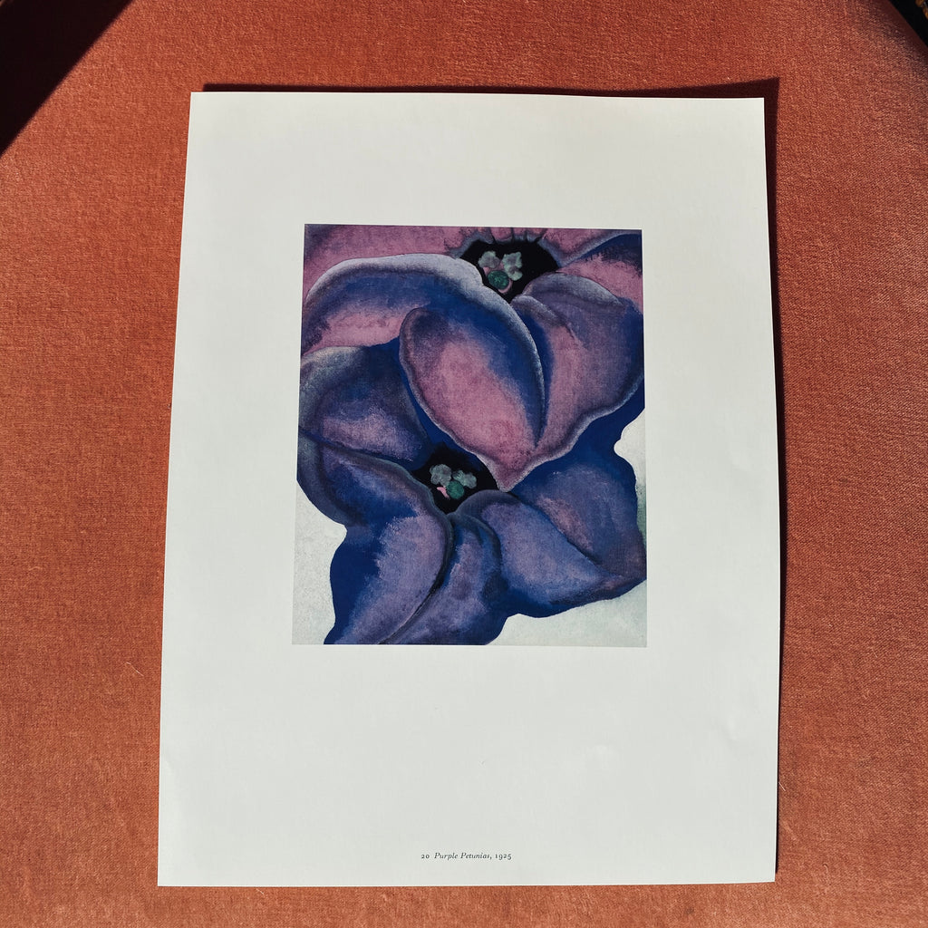 Vintage Georgia O'Keeffe Purple Petunias Art Print