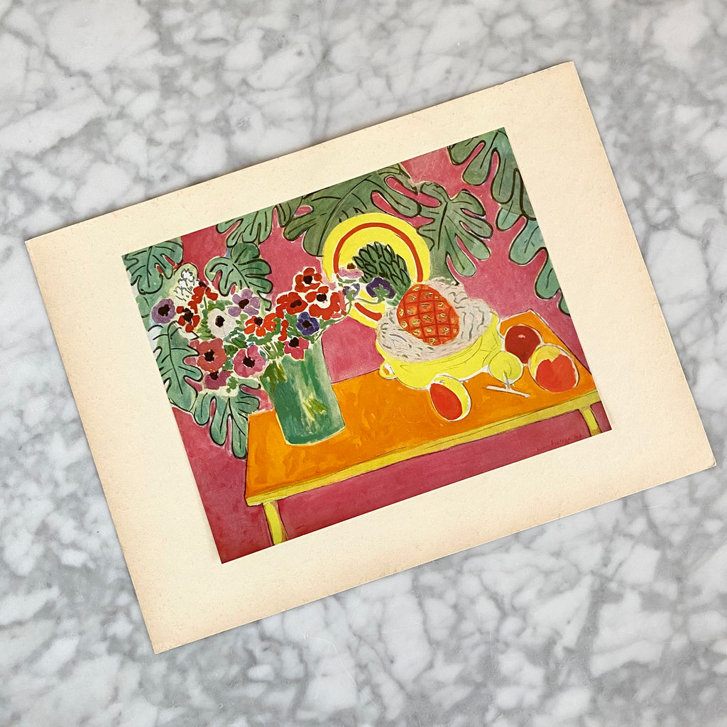 Vintage 1940s Henri Matisse Colorful Still Life Called "L'Ananas" at Golden Rule Gallery in Excelsior, MN