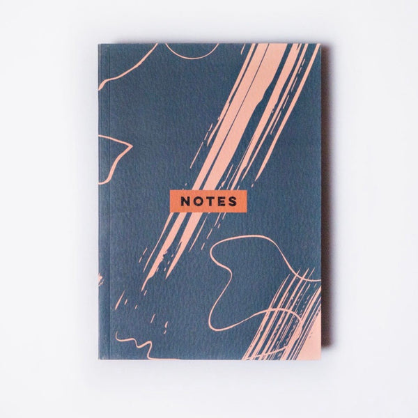 Steel Blue Scribble Brush Notebook | The Completist | Abstract Notebook | Golden Rule Gallery | Excelsior, MN