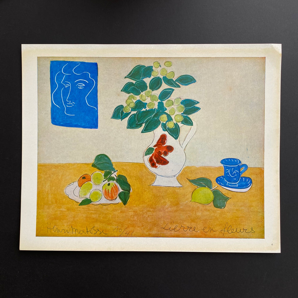 Rare Vintage Matisse Art Print Colorplate called "Flowering Ivy" at Golden Rule Gallery in Excelsior, MN