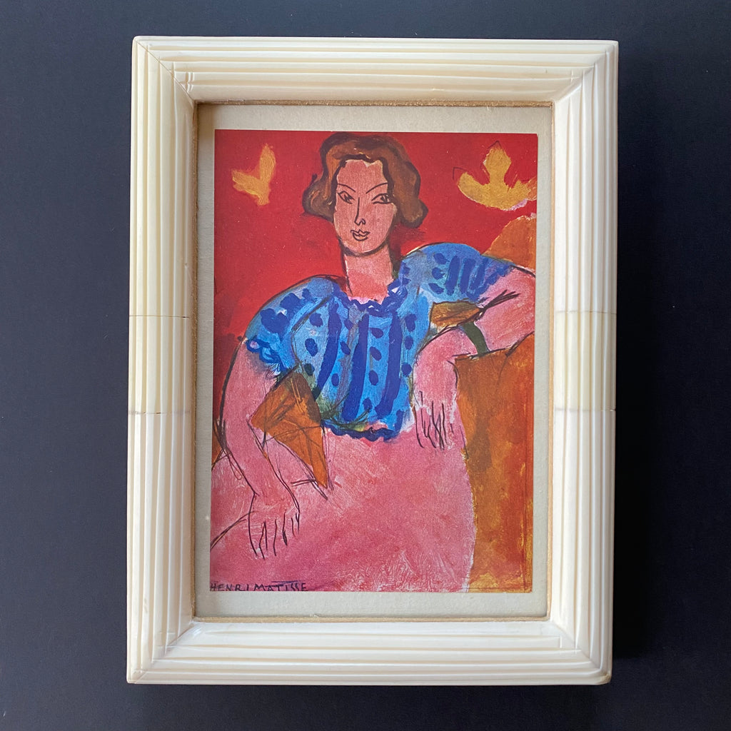 Rare Vintage 40s Matisse “Tête de Jeune Femme" Framed French Lithograph Art Print at Golden Rule Gallery in Excelsior, MN
