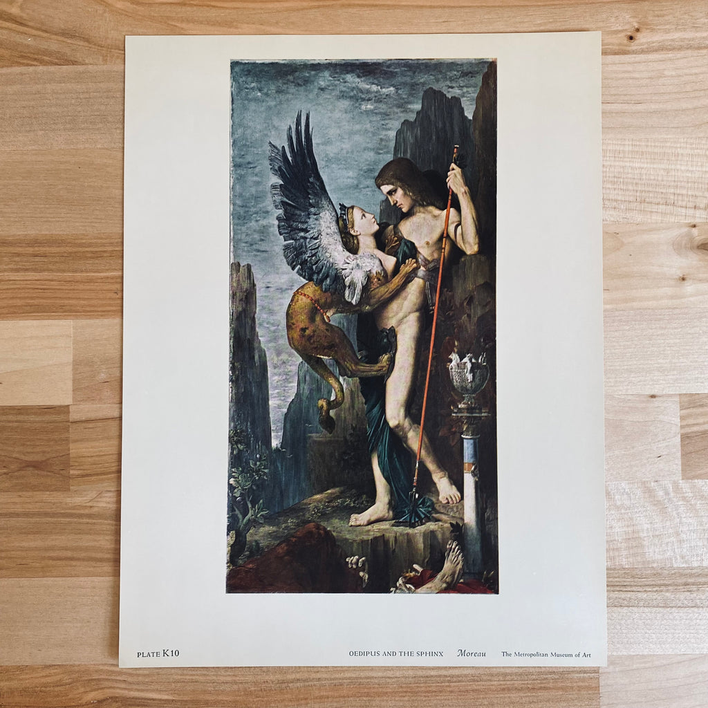 Moreau "Oedipus and the Sphinx" Art Print | Art History | Golden Rule Gallery | Excelsior, MN | Minneapolis Gallery | 60s Oedipus and the Sphinx Art Print | Vintage Moreau Art Print 