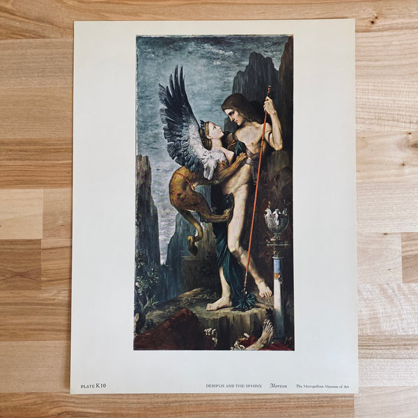 Moreau "Oedipus and the Sphinx" Art Print | Art History | Golden Rule Gallery | Excelsior, MN | Minneapolis Gallery | 60s Oedipus and the Sphinx Art Print | Vintage Moreau Art Print 